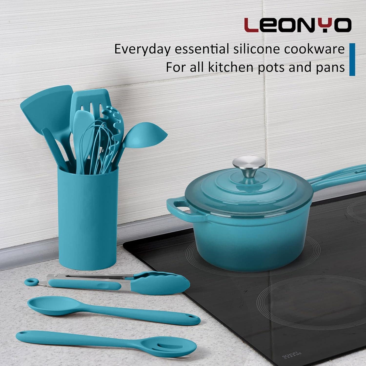 Leonyo Panela de Ferro Fundido Esmaltado com Tampa, 1 Litro,... - Image 8