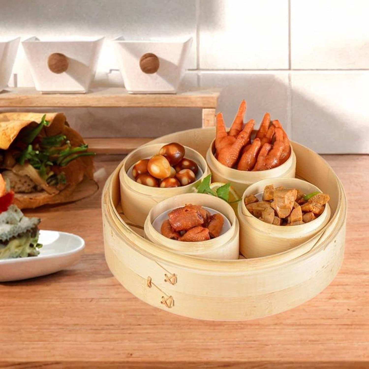 Bothyi Cesta de vapor de bambu para alimentos, vaporizador c... - Image 5