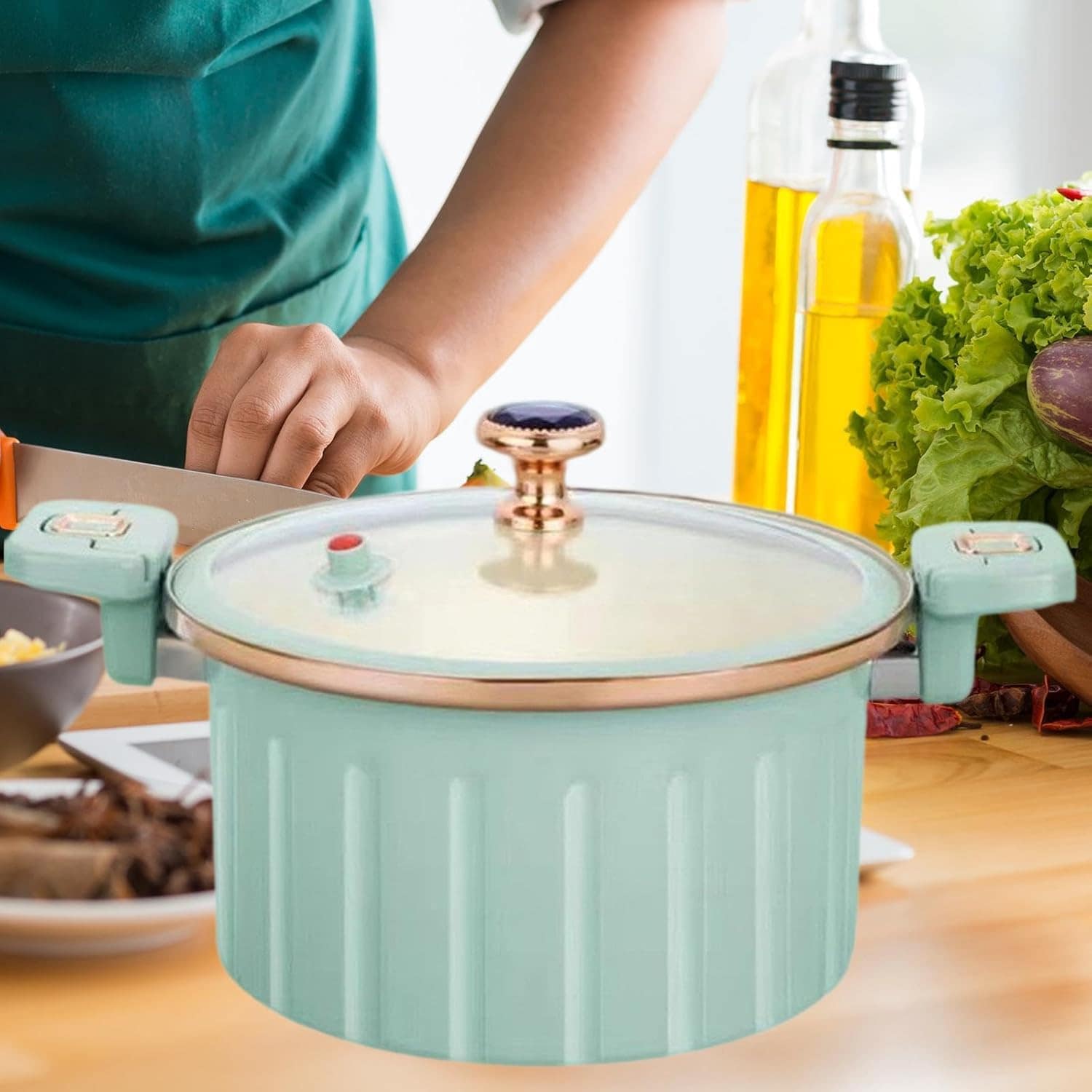 KLKCMS Micro Panela de Pressão 10L Utensílios de Cozinha Dup... - Image 2