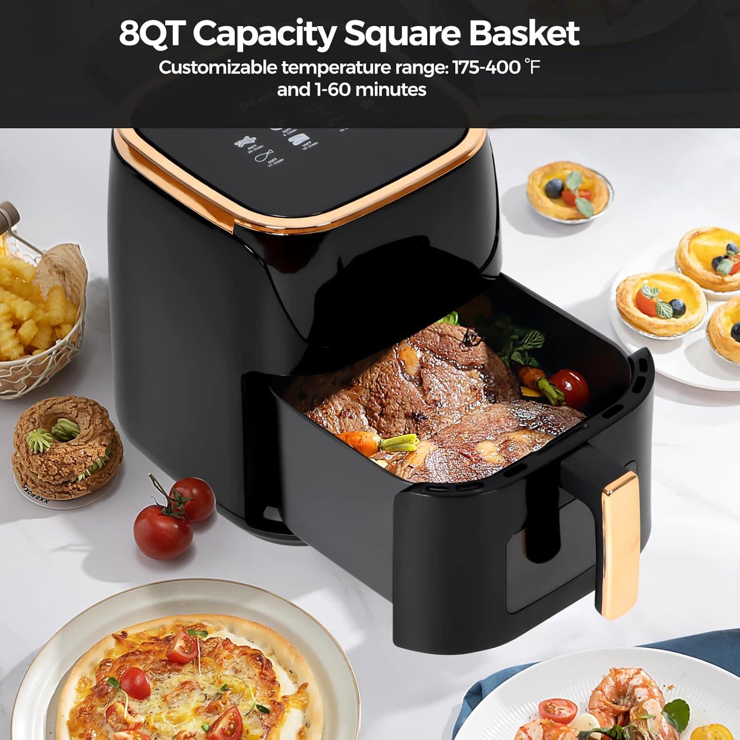 Panana Fritadeira a ar grande compacta de 8 litros, 8 menus ... | É bom mesmo? Descubra antes de comprar - Image 2