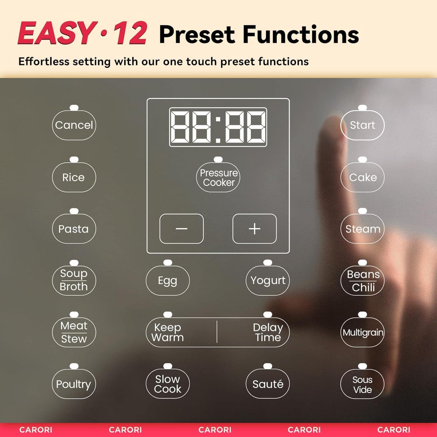carori Panela De Pressão Elétrica Carori 1200W 12 Em 1, 8 Qt... - Image 5