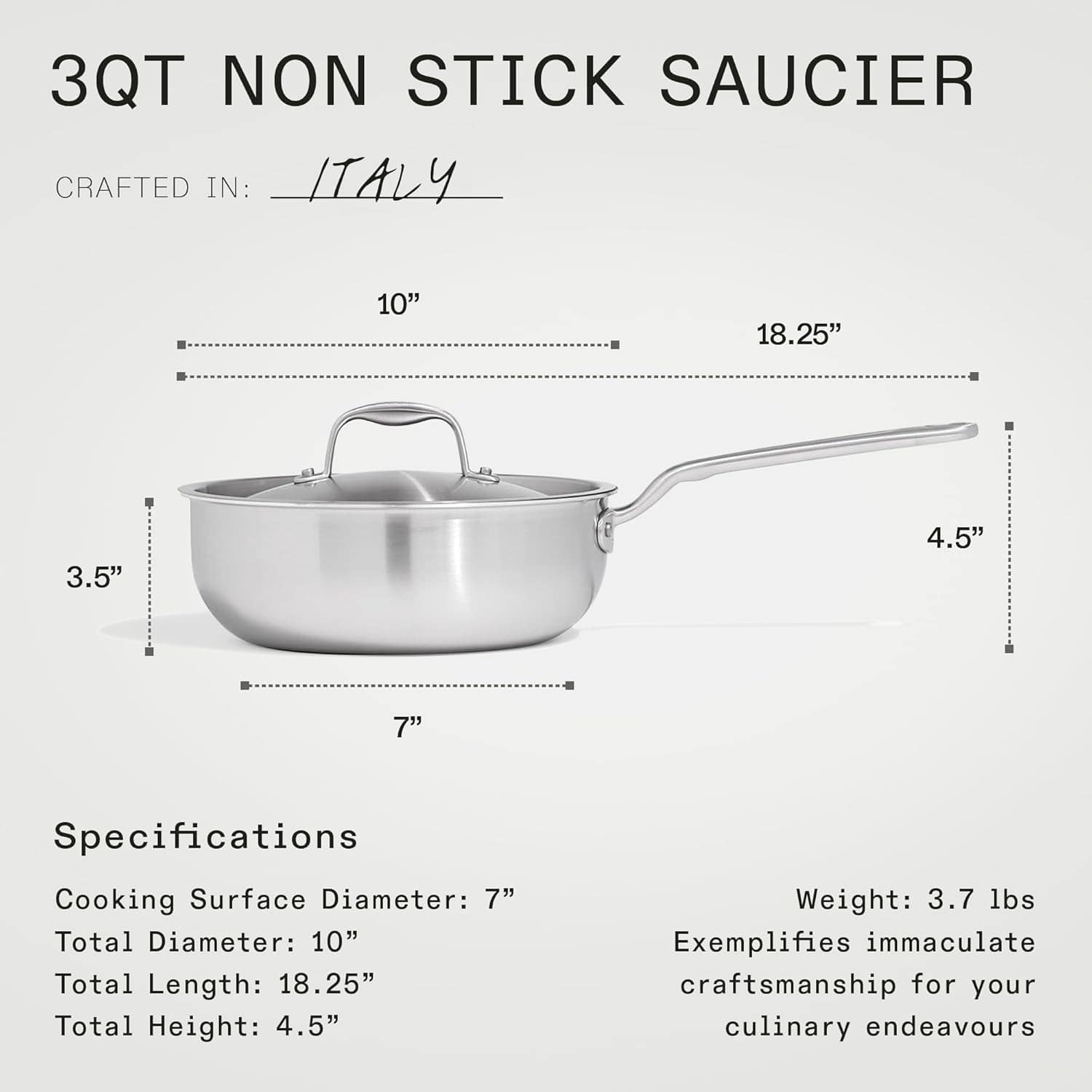 Made In Panelas – Saucier antiaderente ProCoat de 3 litros c... - Image 5