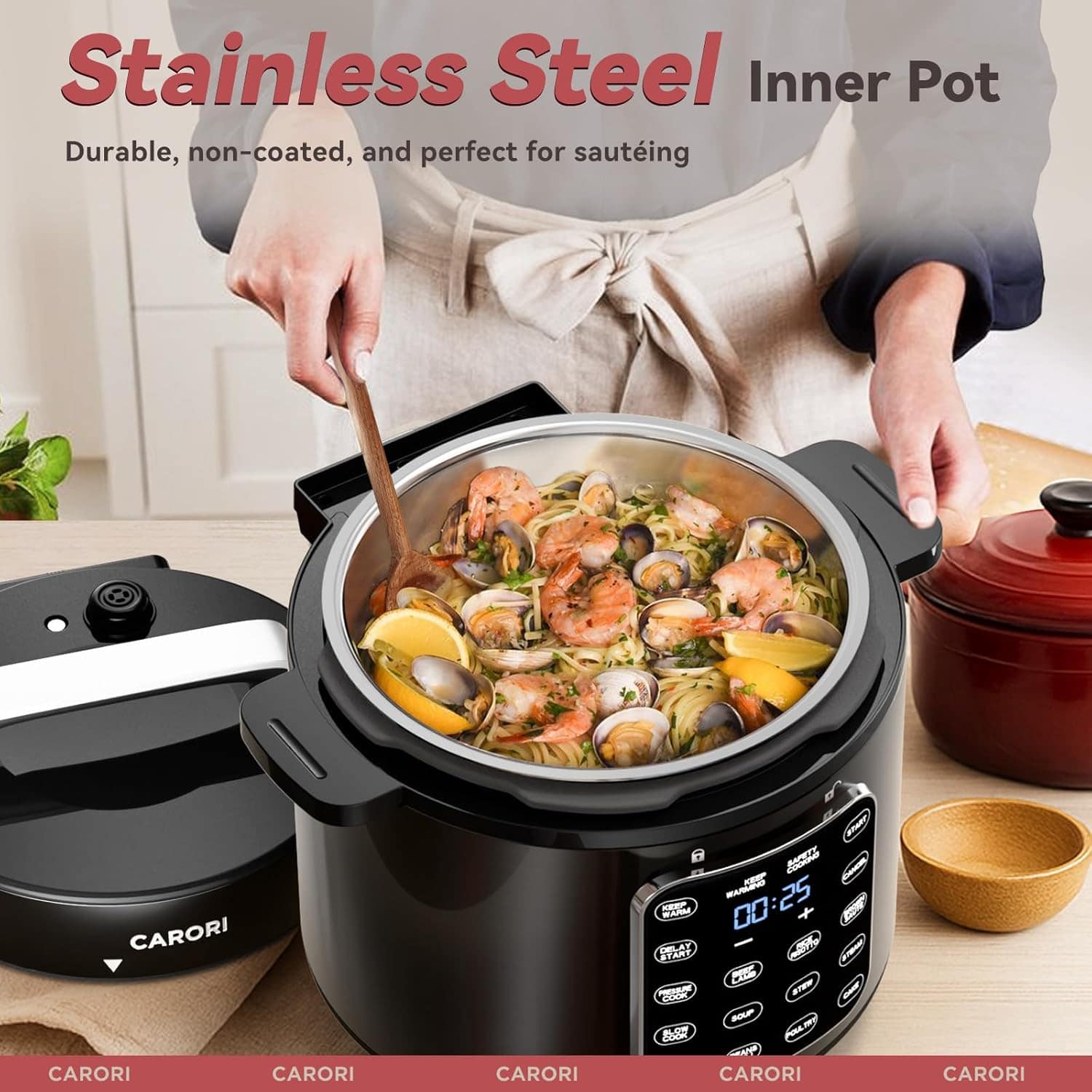 carori Panela De Pressão Elétrica Carori 9 Em 1, 6 Qt, Panel... - Image 5