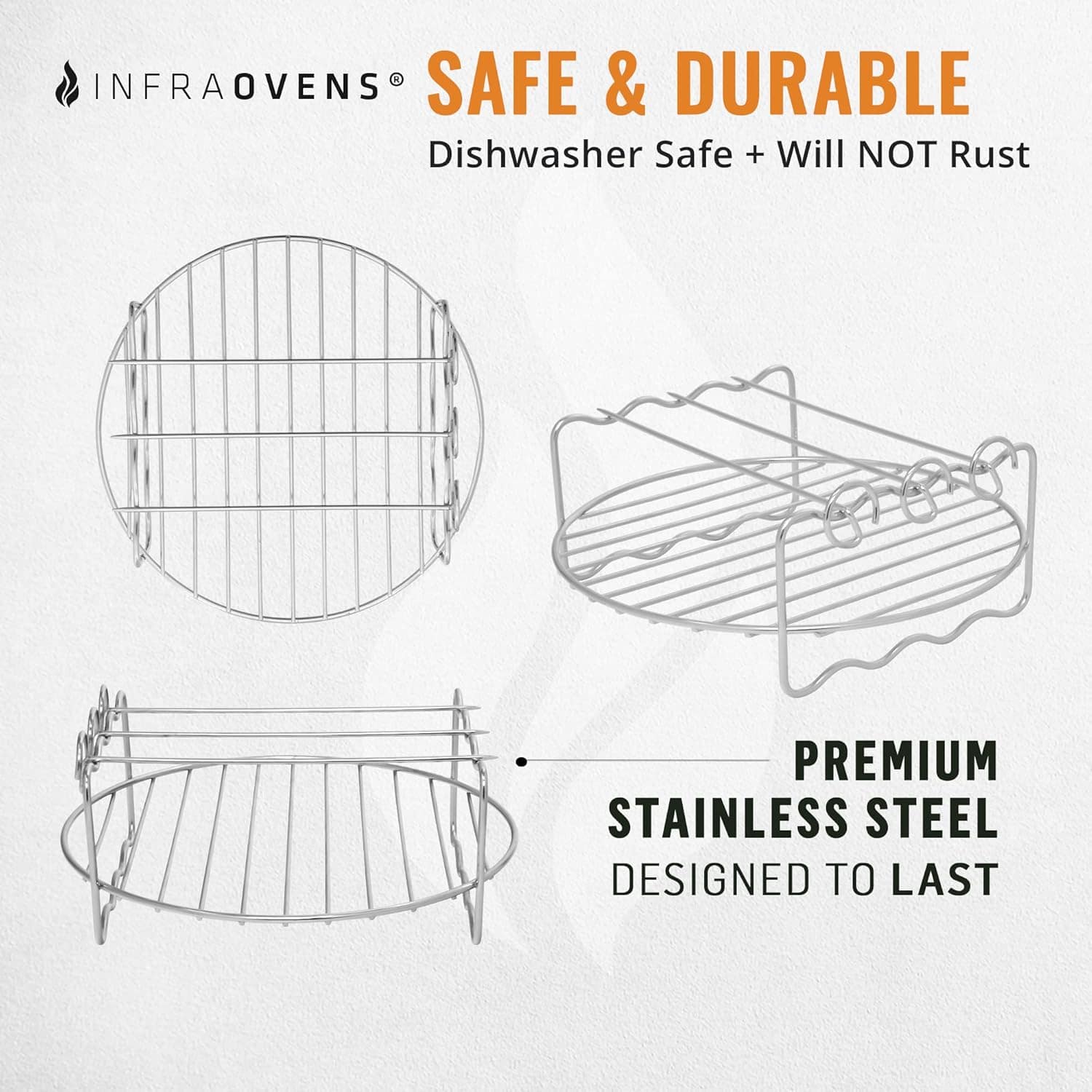 Acessórios Air Fryer Rack de 18,5 cm com espetos para camada... | É bom mesmo? Descubra antes de comprar - Image 3