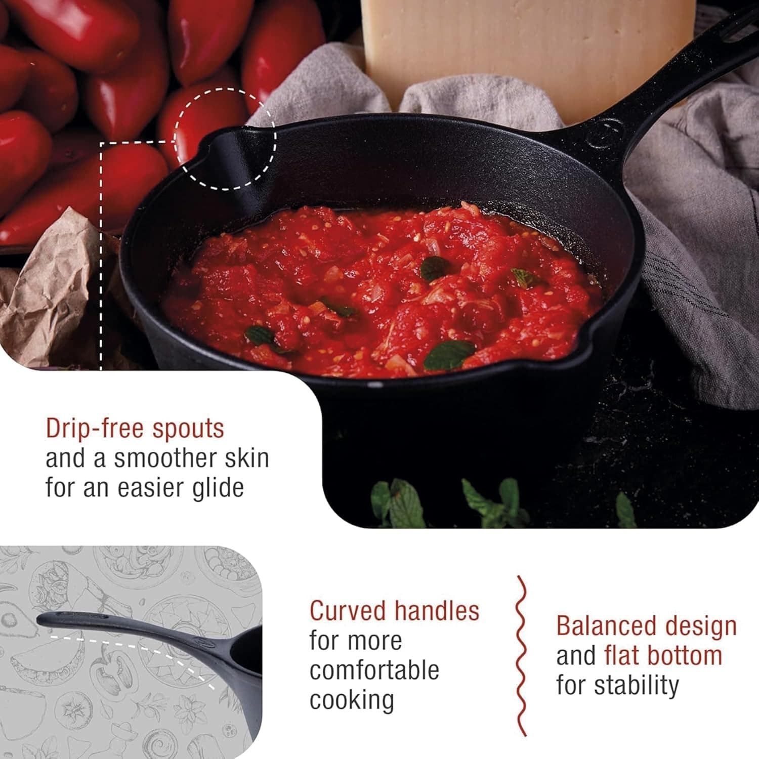 P - PANELA 11,4CM 380ML FERRO FUNDIDO ESMALTADO - Image 2