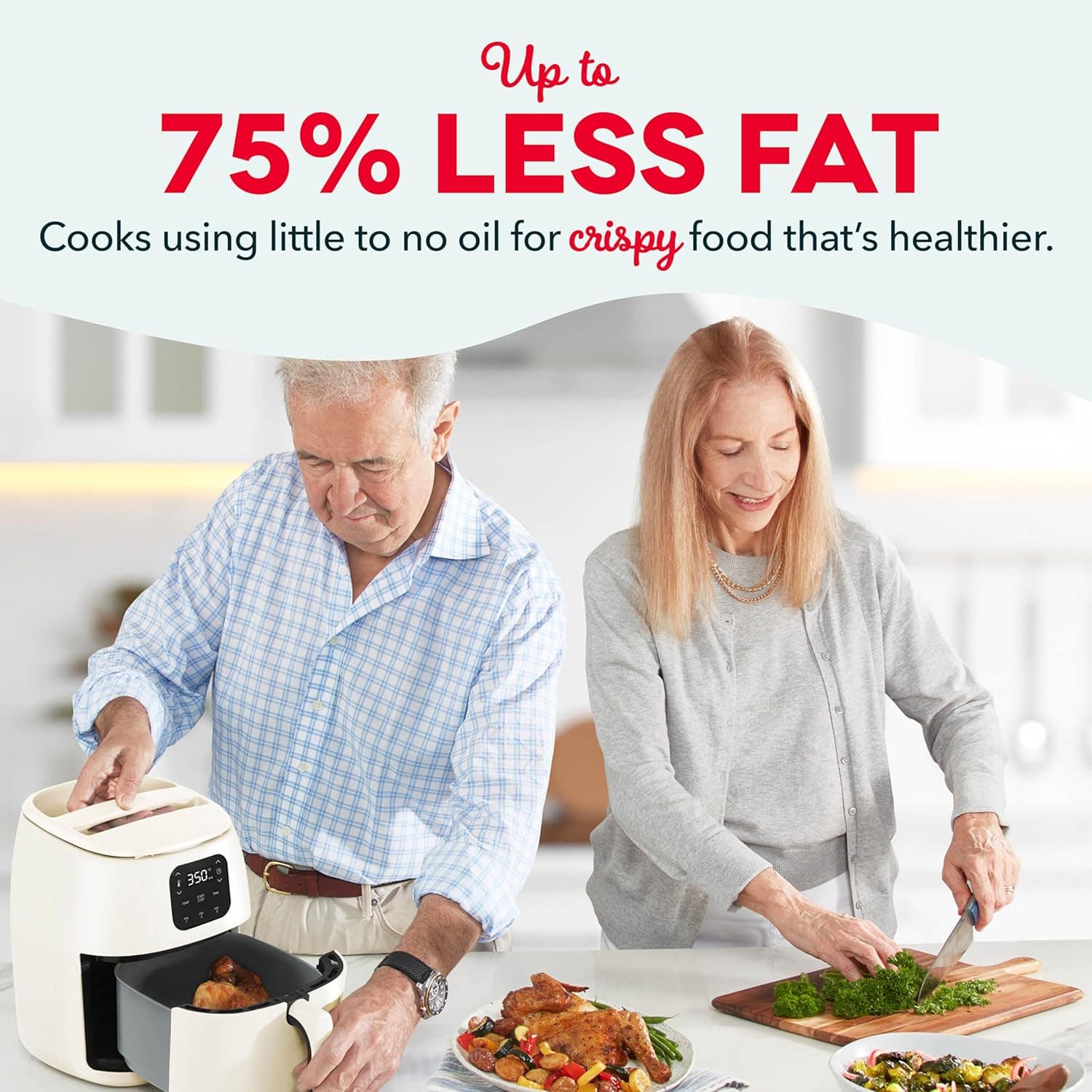 DASH Tasti-Crisp Forno de cerâmica Air Fryer, 2,6 litros, cr... | É bom mesmo? Descubra antes de comprar - Image 3