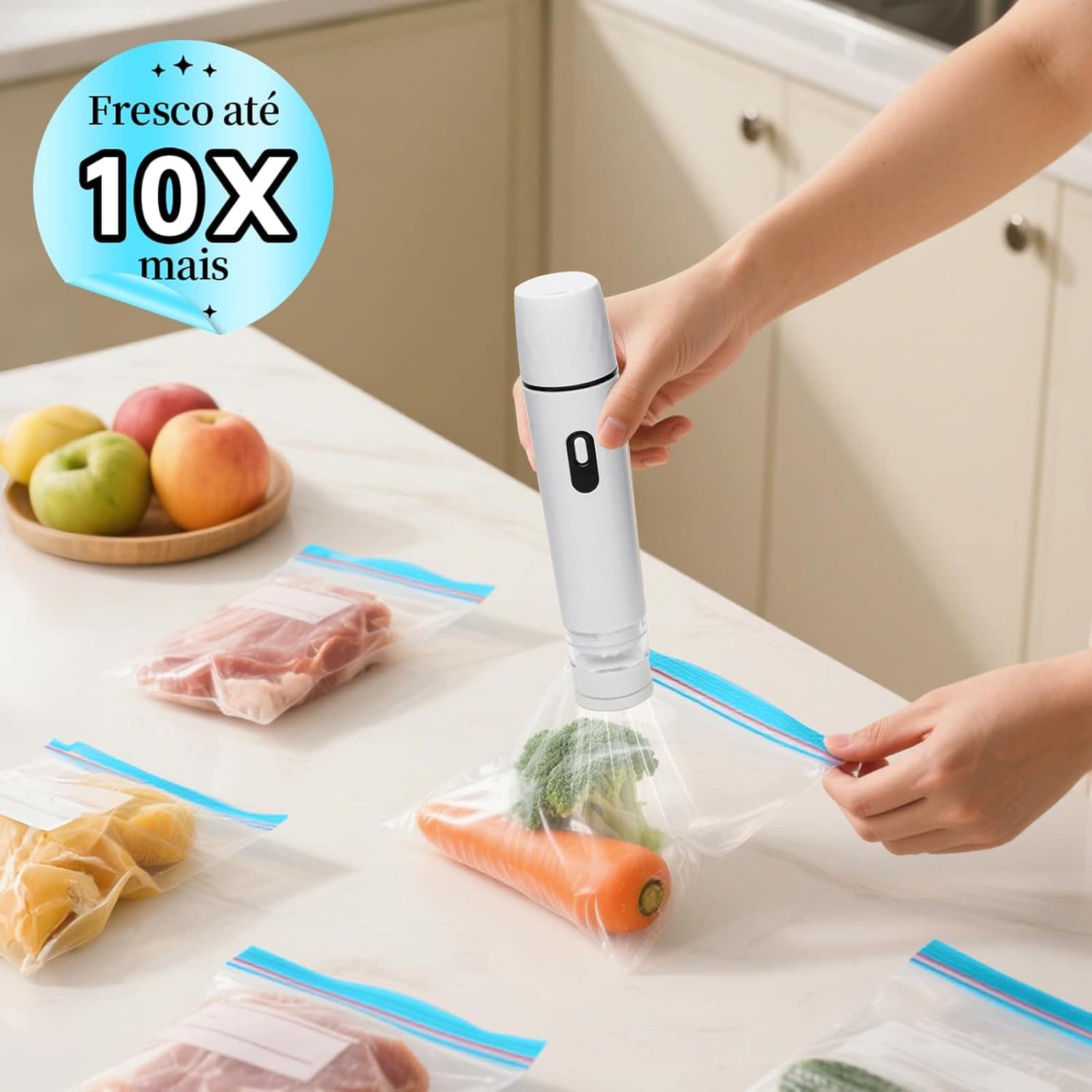 Seladora Vácuo Portátil Automática Bivolt, Kit com 30 Sacos ... - Image 2