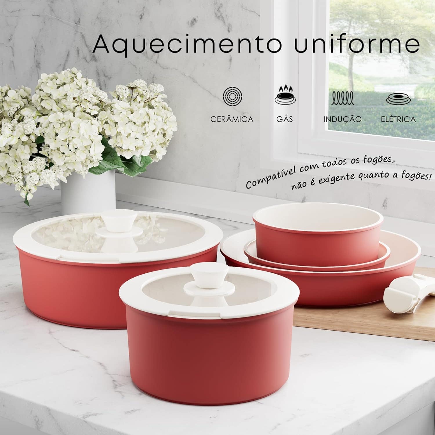 Jogo De Panelas 15 Peças, Conjunto De Panelas Antiaderentes ... - Image 5