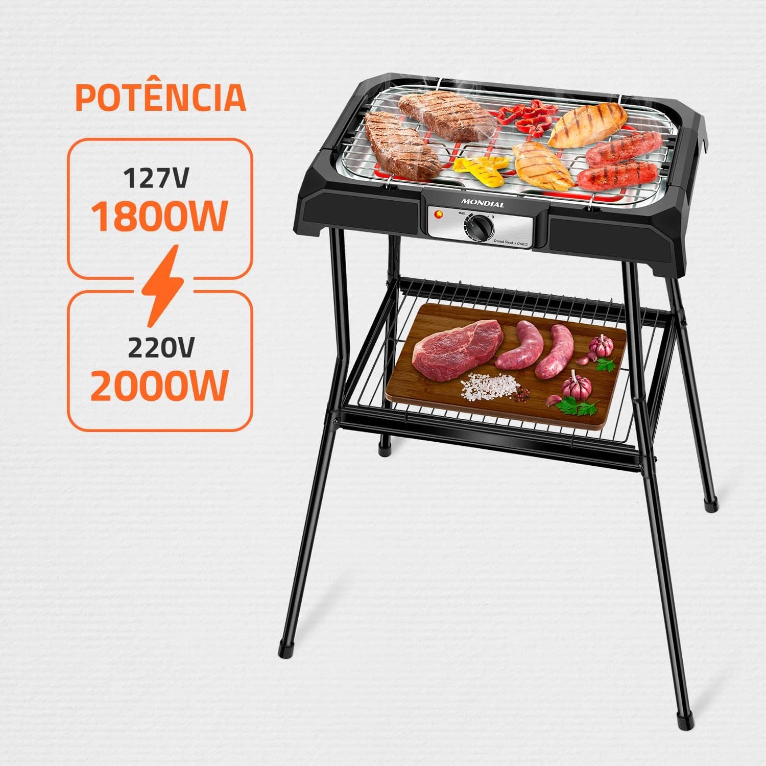 Churrasqueira Elétrica, Mondial, Preto, 2000W, 220V - CH-06 - Image 2