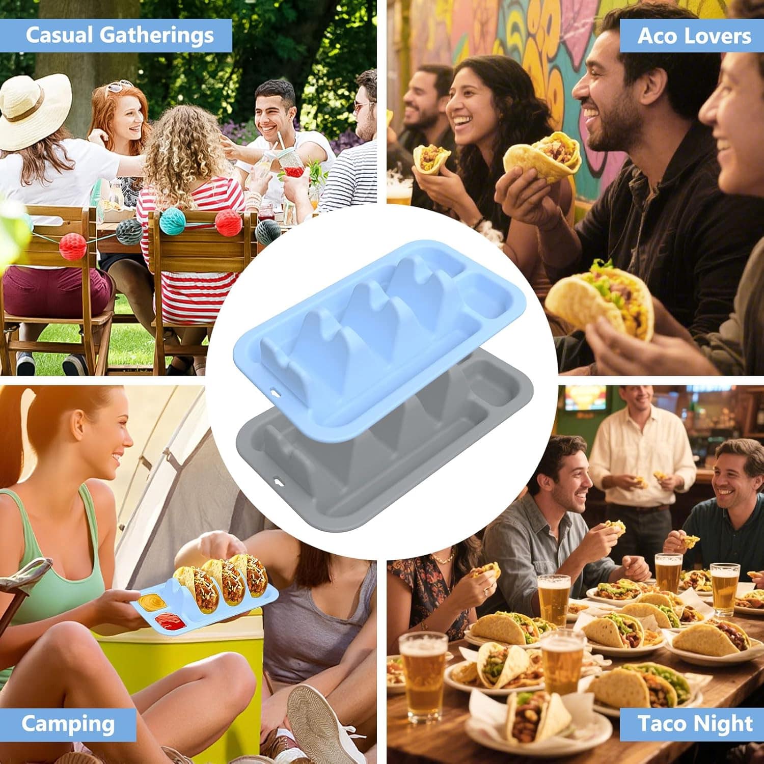 CAMENDE Suporte de taco de silicone reutilizável – conjunto ... - Image 8