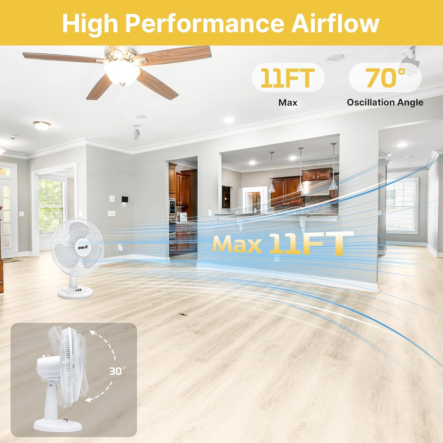 Ventilador de mesa oscilante Shop-Air de 40,6 cm, 3 velocida... - Image 5