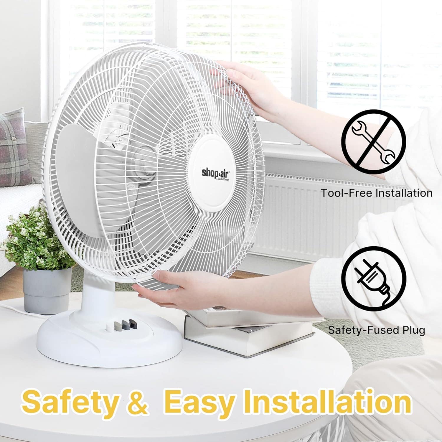 Ventilador de mesa oscilante Shop-Air de 40,6 cm, 3 velocida... - Image 6