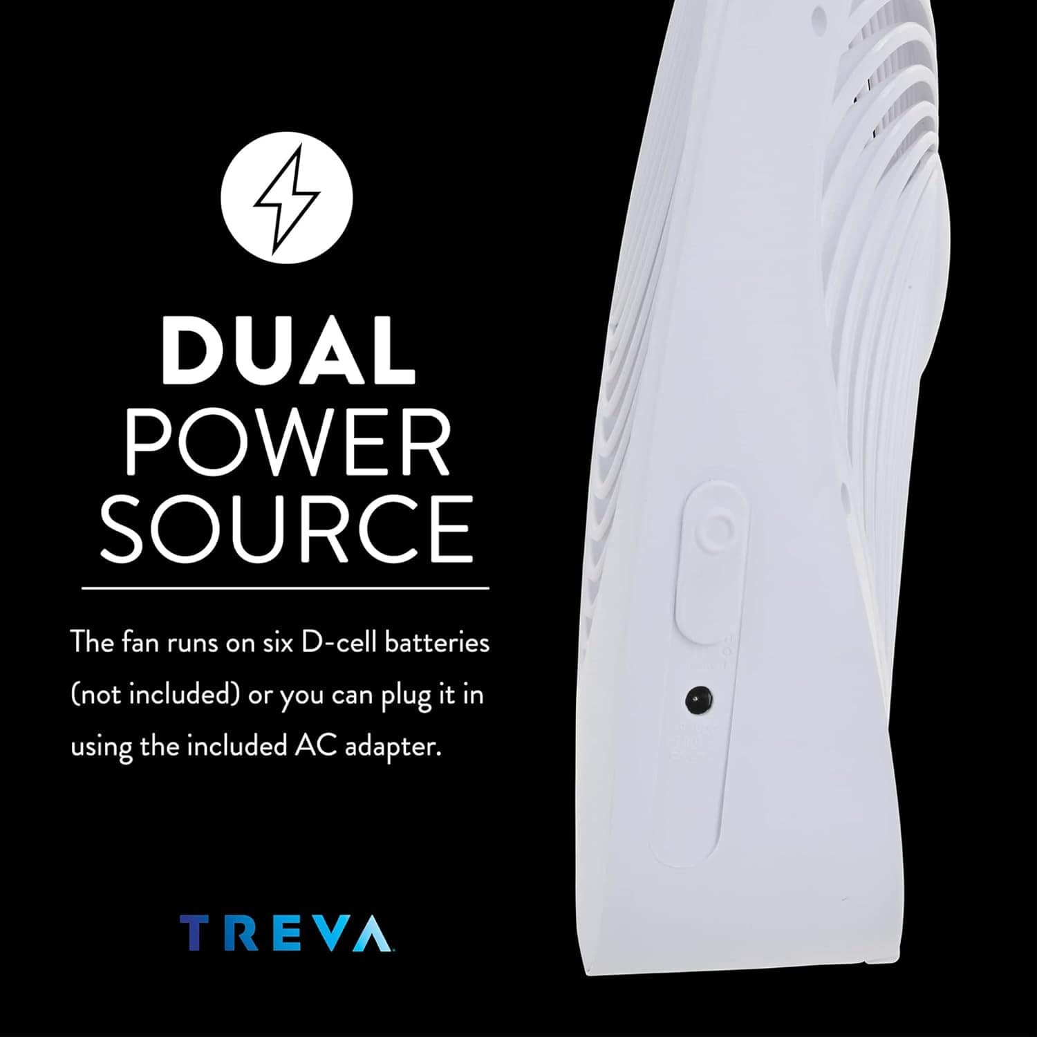 Treva Ventilador portátil de 25 cm, alimentado por bateria e... - Image 8