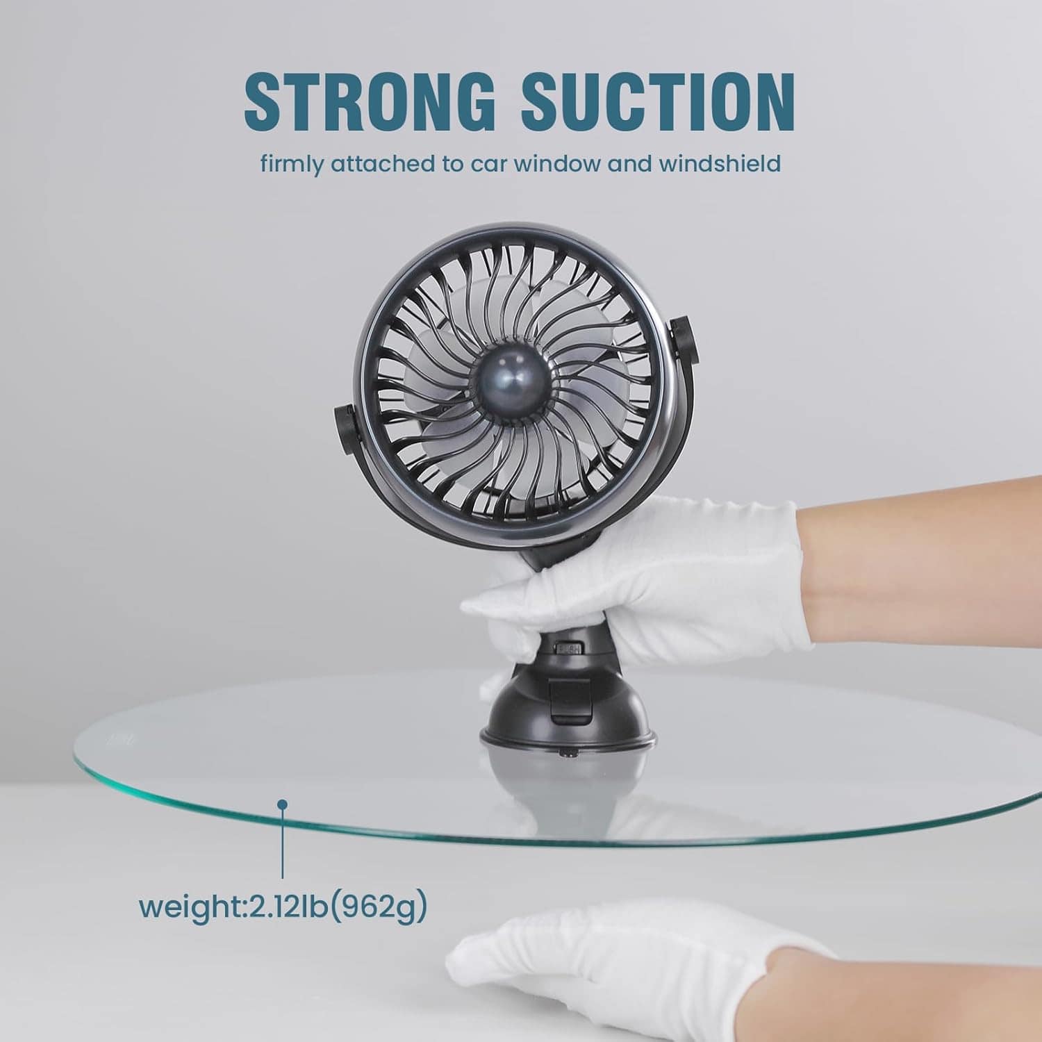 Shinebella Ventilador de Carro Portátil com Ventosa e 4 Velo... - Image 2