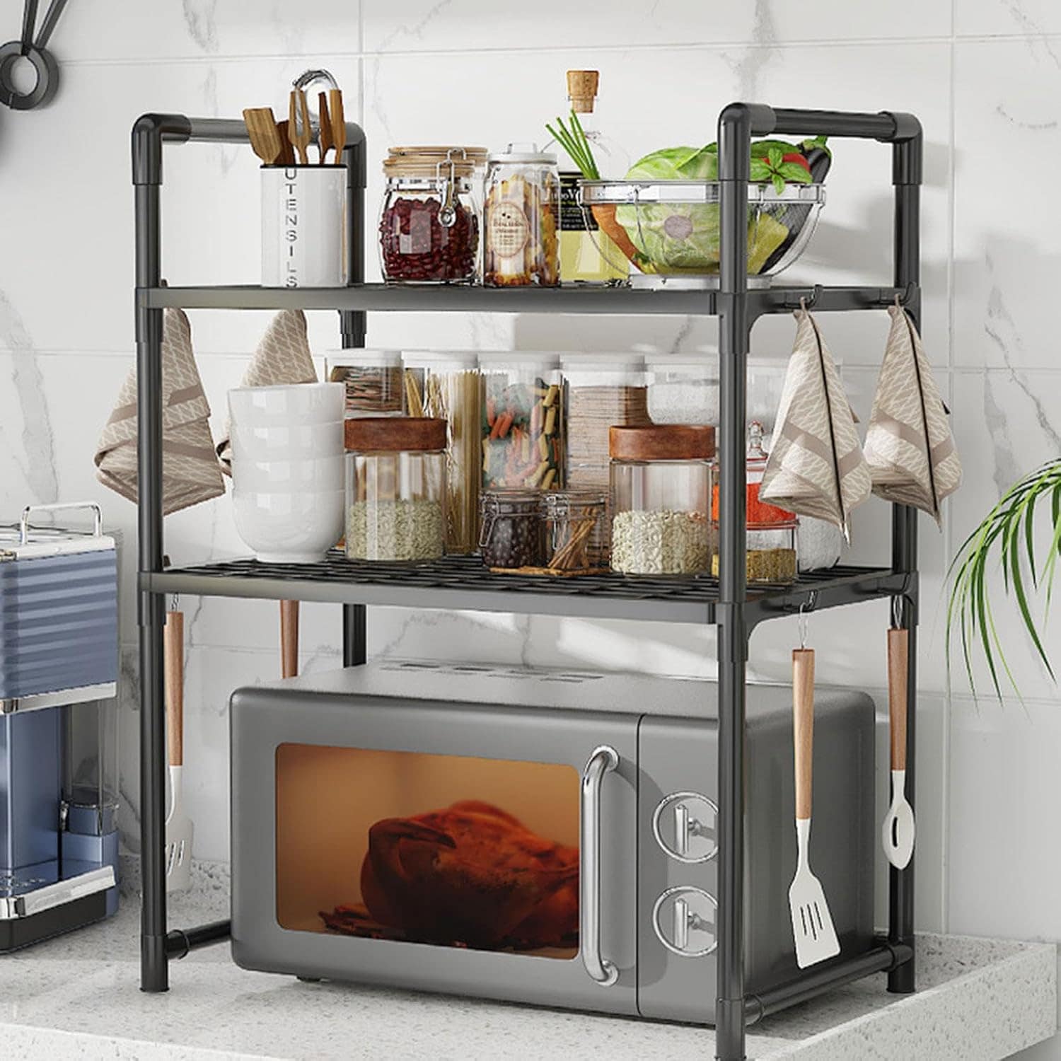 Prateleira organizadora de balcão para forno de micro-ondas,... - Image 2