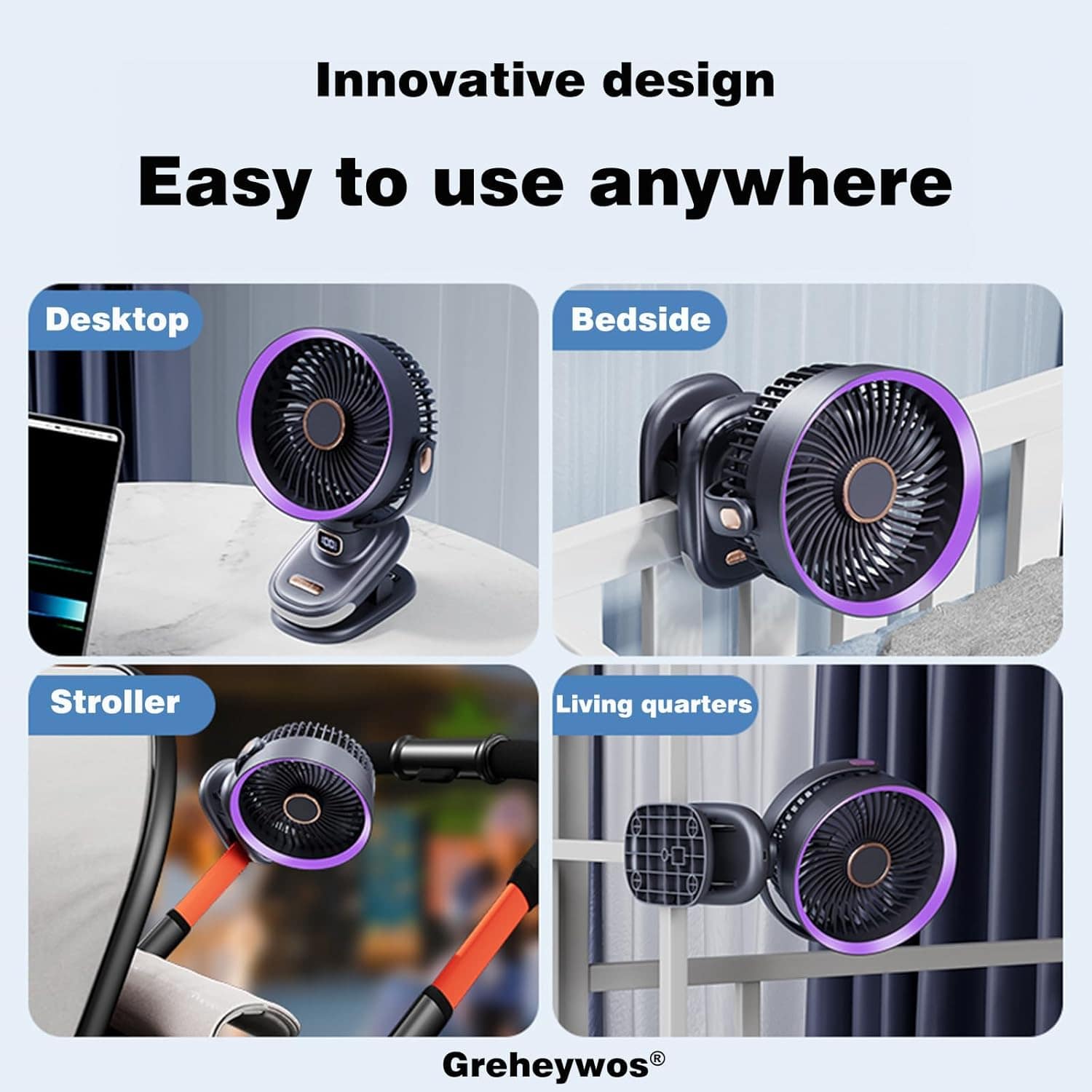 Ventilador de mesa oscilante, pequeno ventilador circulador ... - Image 5