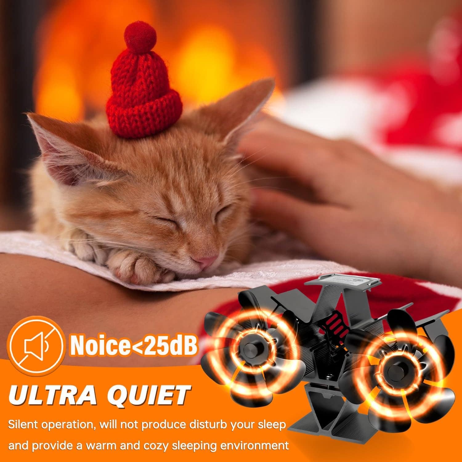 Ventilador fogão lenha ventiladores para chaminés com 12 pás... - Image 5