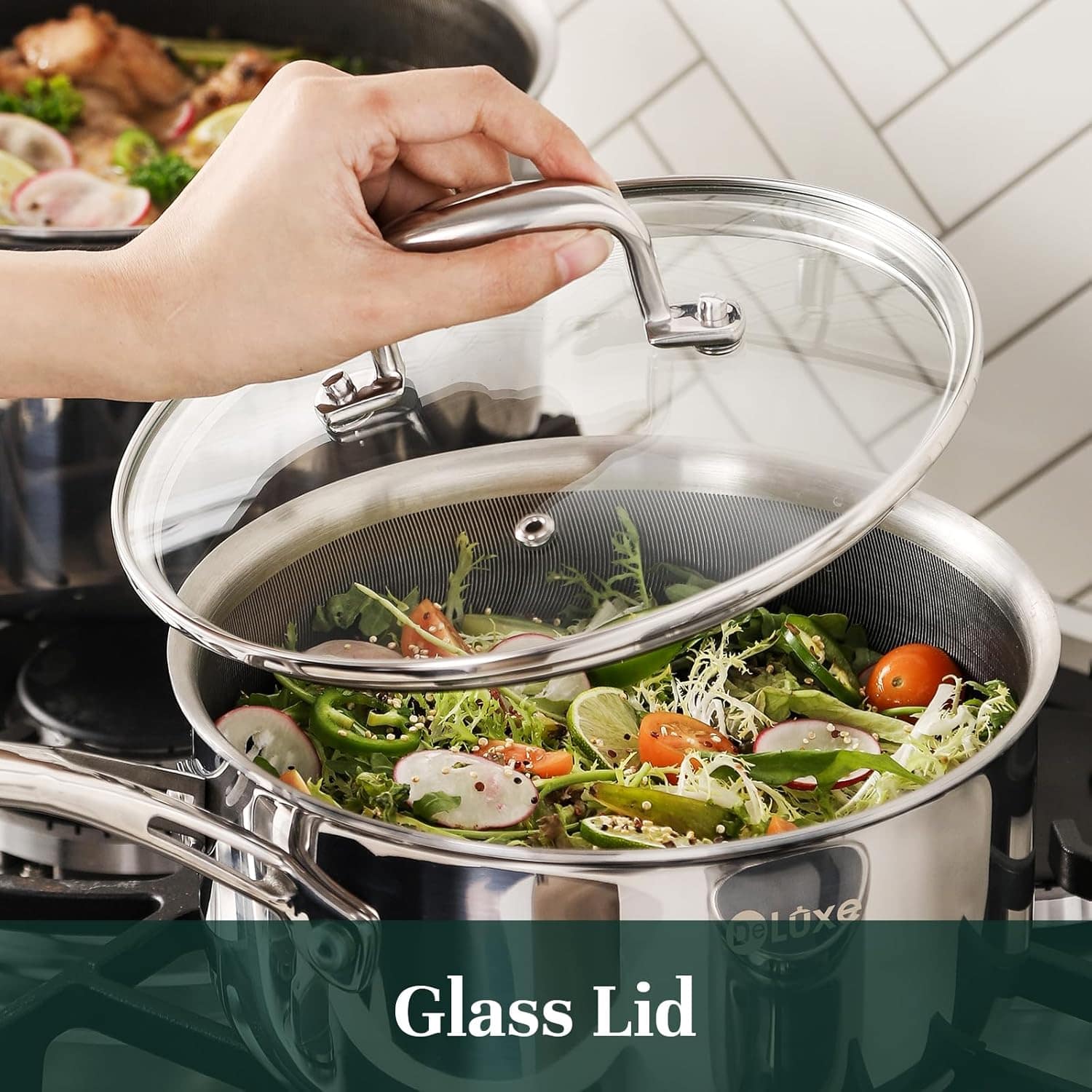 DELUXE Conjunto de panelas híbridas antiaderentes de 6 peças... - Image 2