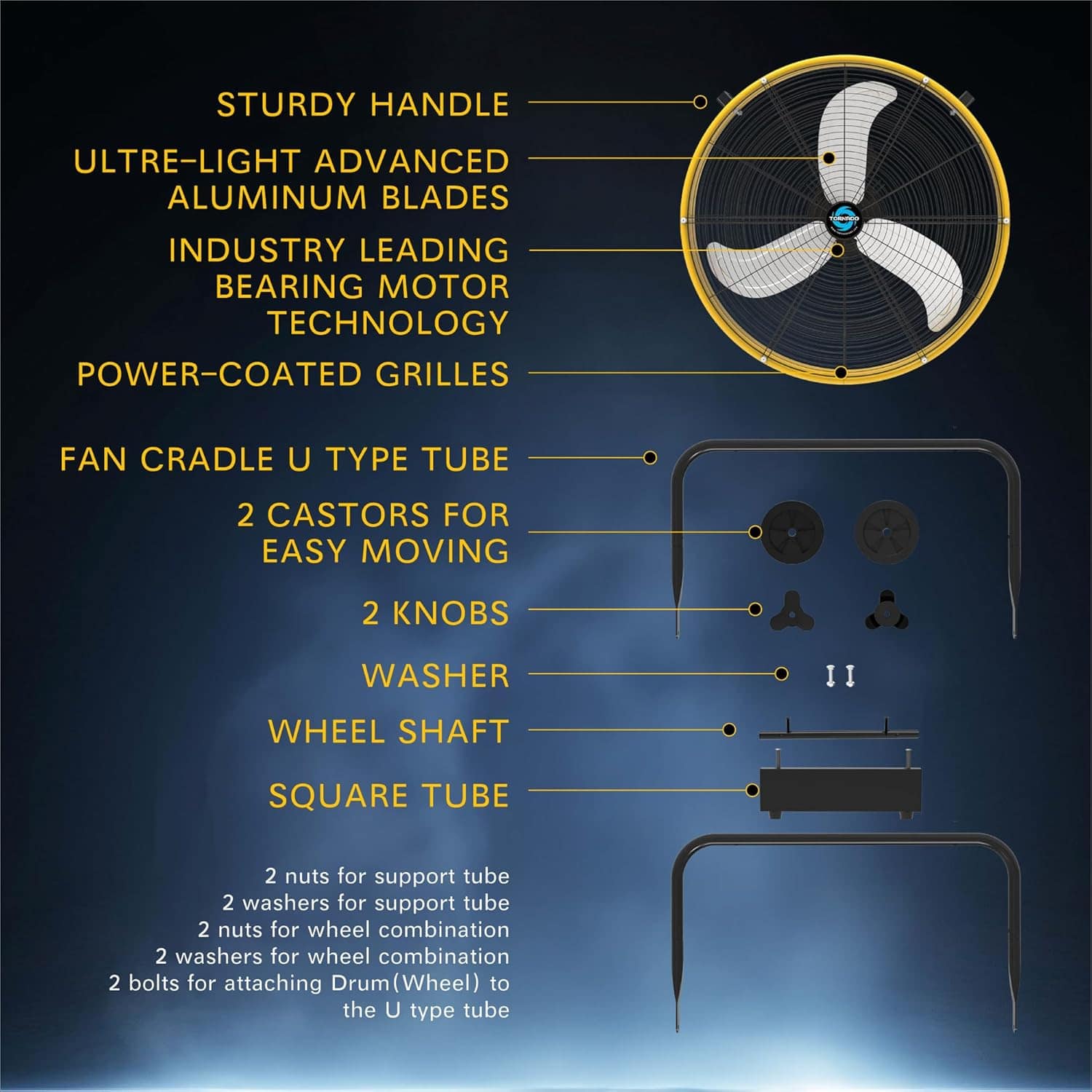 Tornado Ventilador circulador de ar de 3 velocidades de tamb... - Image 6