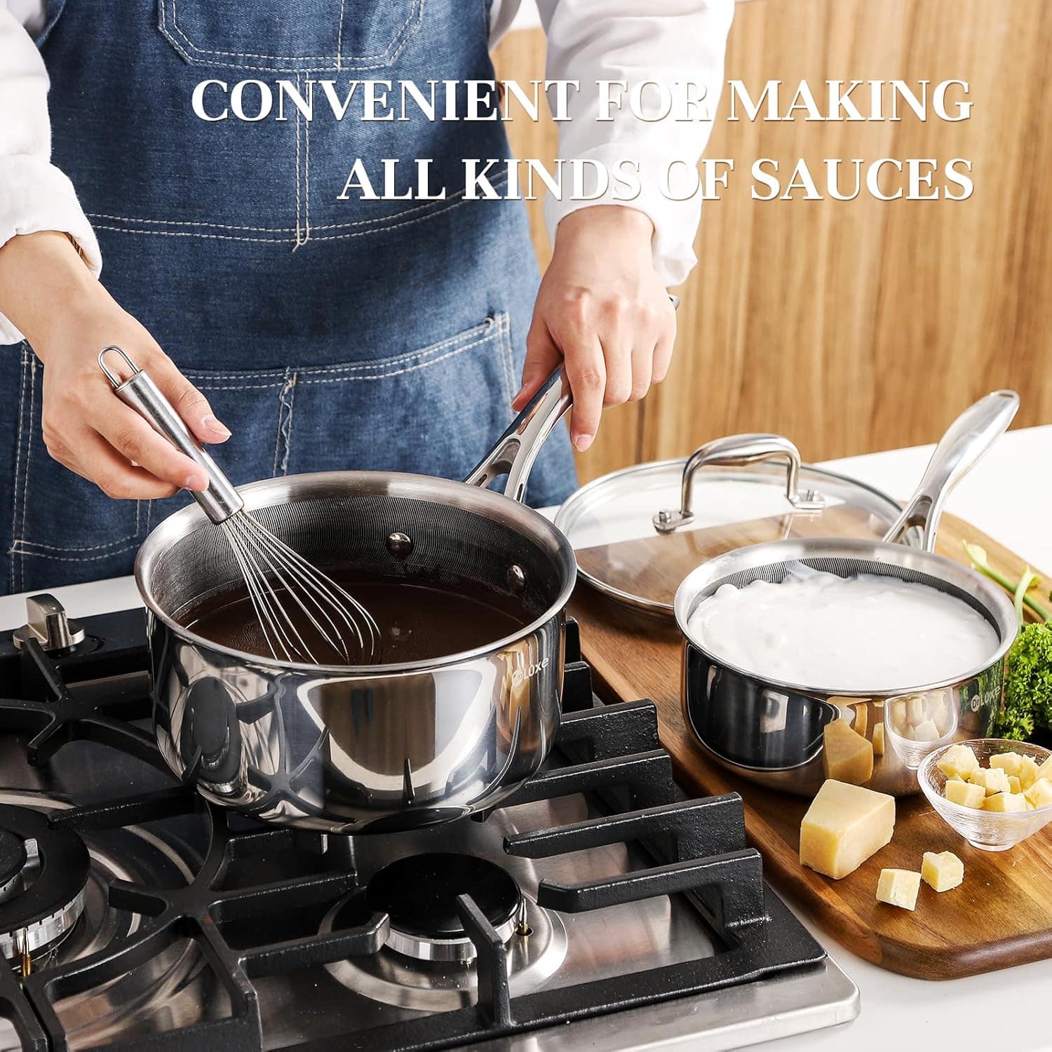 DELUXE Conjunto de panelas híbridas antiaderentes de 6 peças... - Image 7