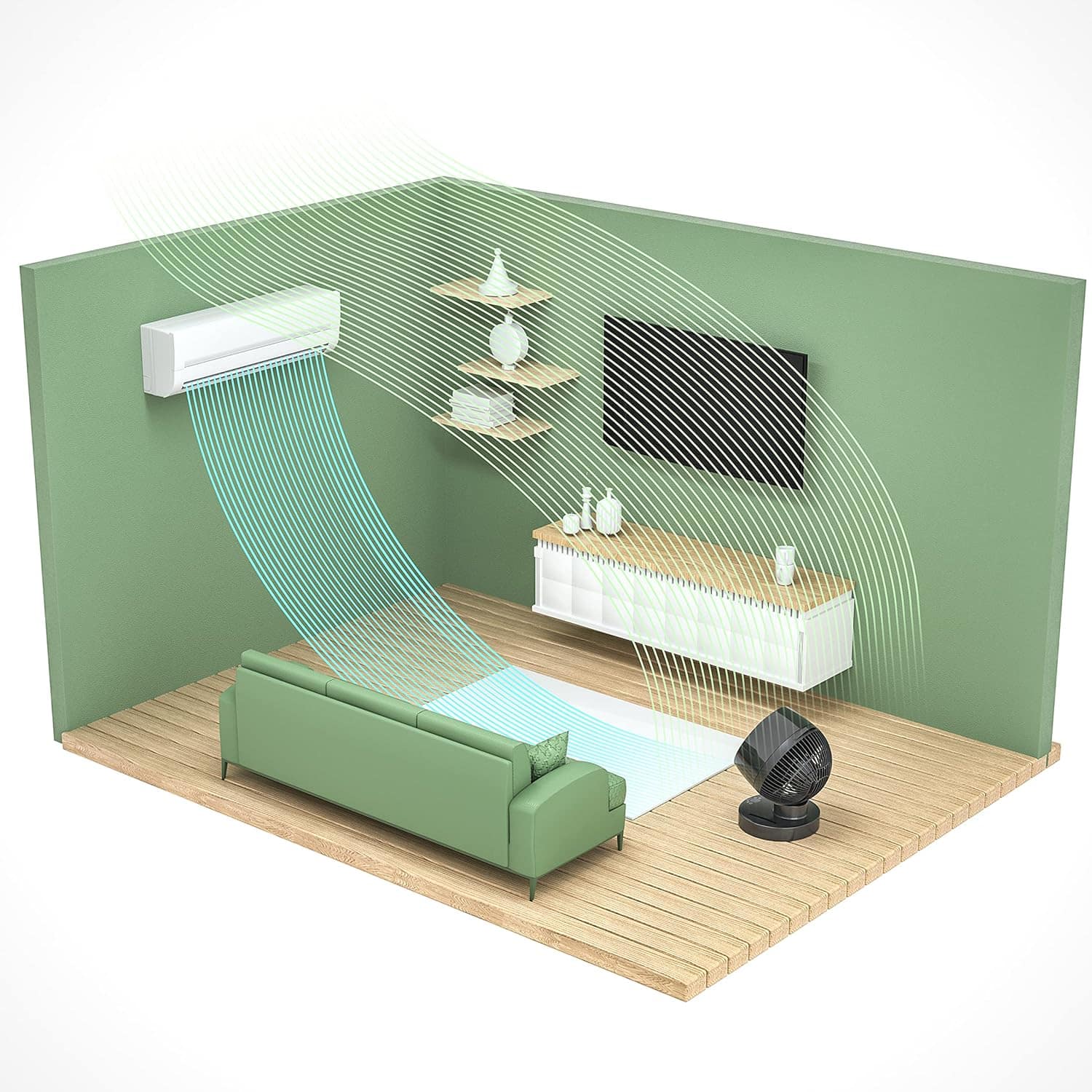 Ventilador de mesa Circulador de ar com controle remoto, lâm... - Image 3