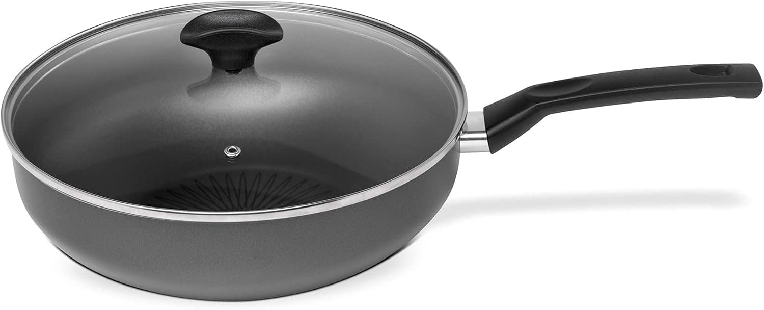 Wok 28 Centímetros com Tampa Aluminio Antiaderente Linha Ind...