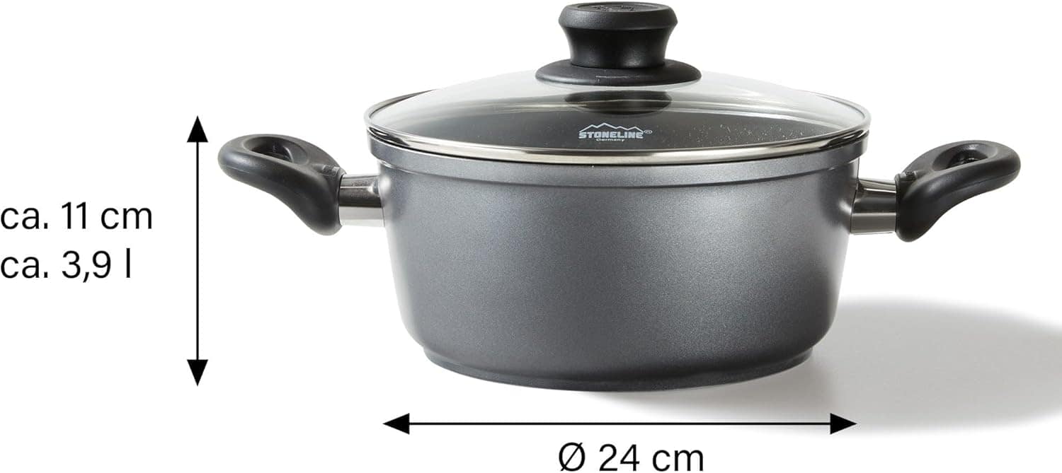 STONELINE® Panela feita na Alemanha de 24 cm, com tampa de v... - Image 5