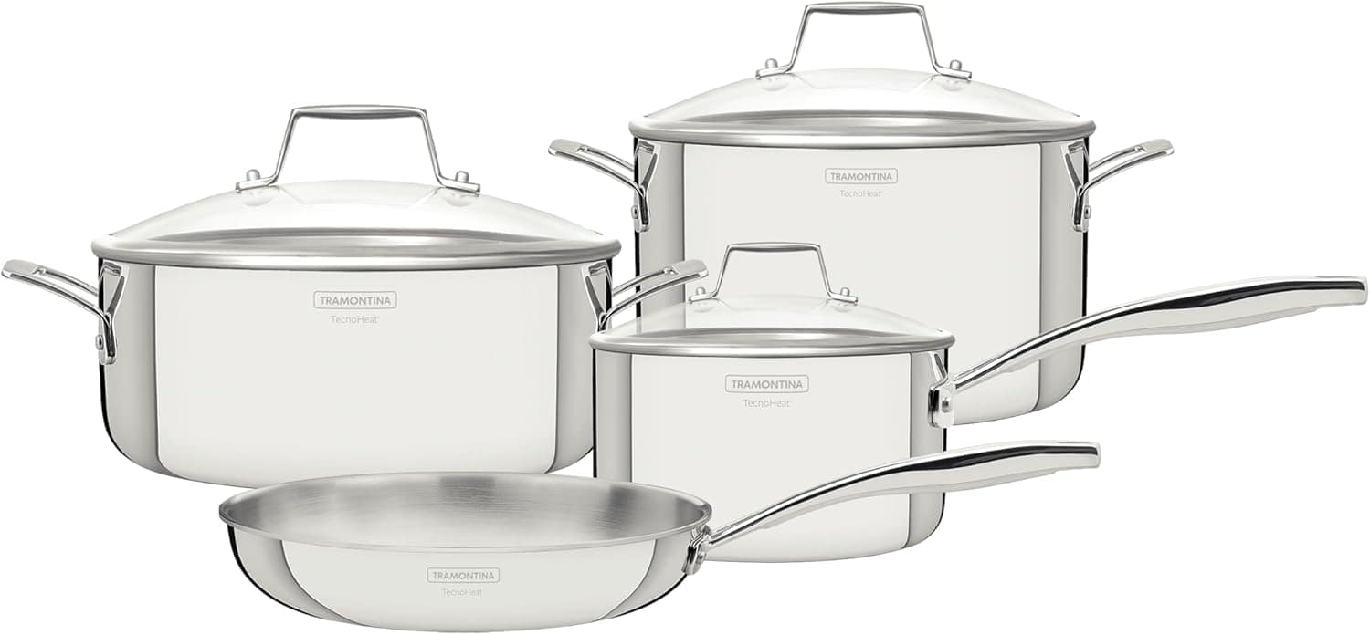 Jogo de Panelas Tramontina Grano em Aço Inox com Corpo Tripl...