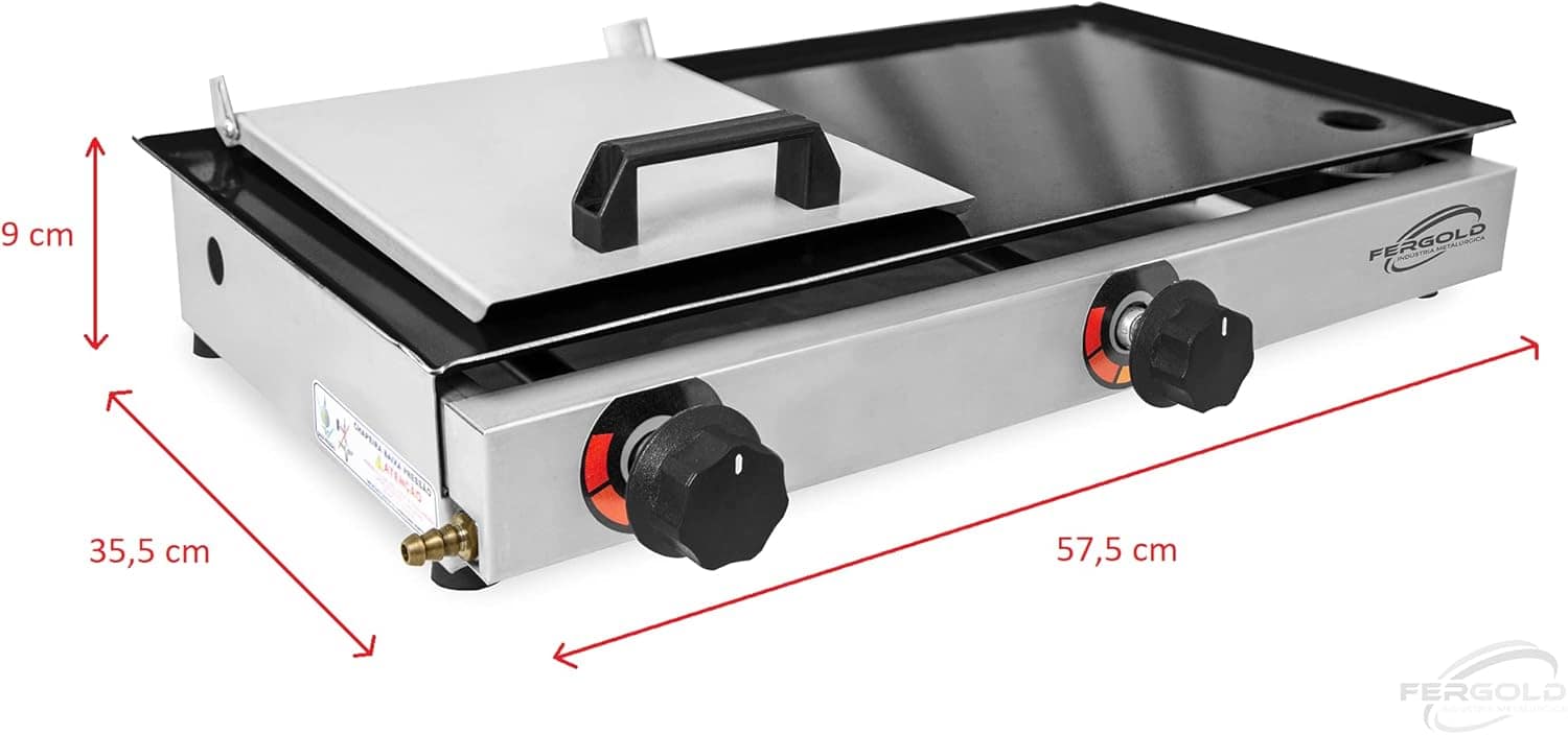 FERGOLD Chapa de Lanches Sanduíches Hotdog 30x60 Preta Moder... - Image 4