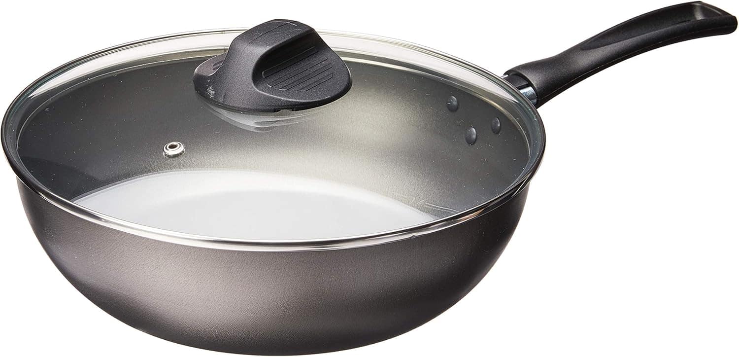 Wok Garlic Com Tampa, 24 cm, 2,3 Litros, 24 x 7 cm, Grafite,...