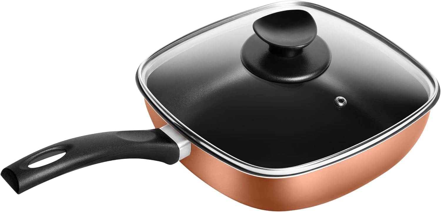 Frigideira Quadrada Funda N°21 Clear Coat Cobre