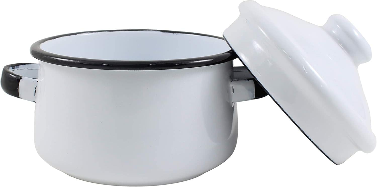 Mini Caçarola 10 Esmaltada Branca - 500 ml - Ewel - Image 2