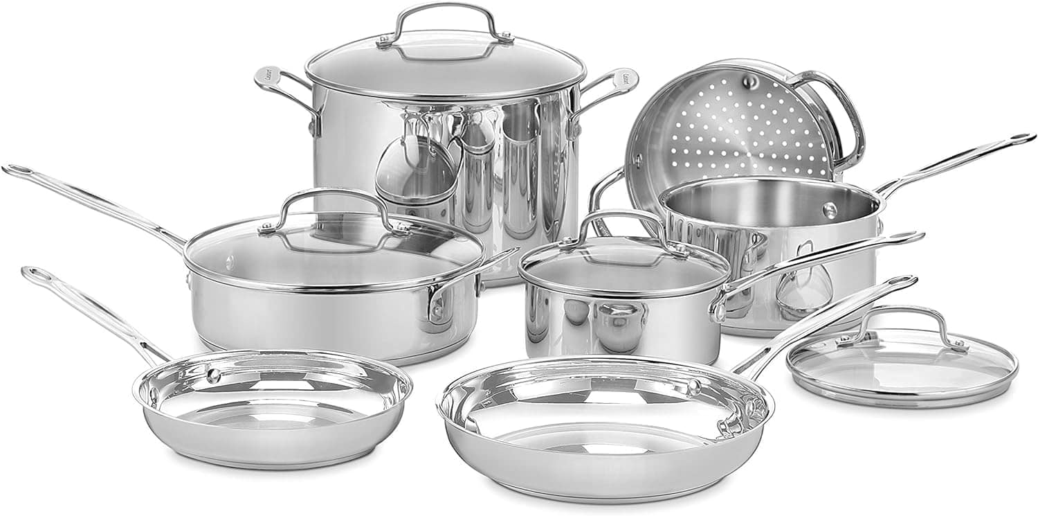 Cuisinart Conjunto de panelas de aço inoxidável 77-11G Conju...
