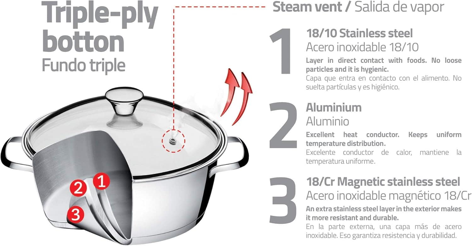 Caçarola Funda com Fundo Triplo e Tampa de Vidro Tramontina ... - Image 5