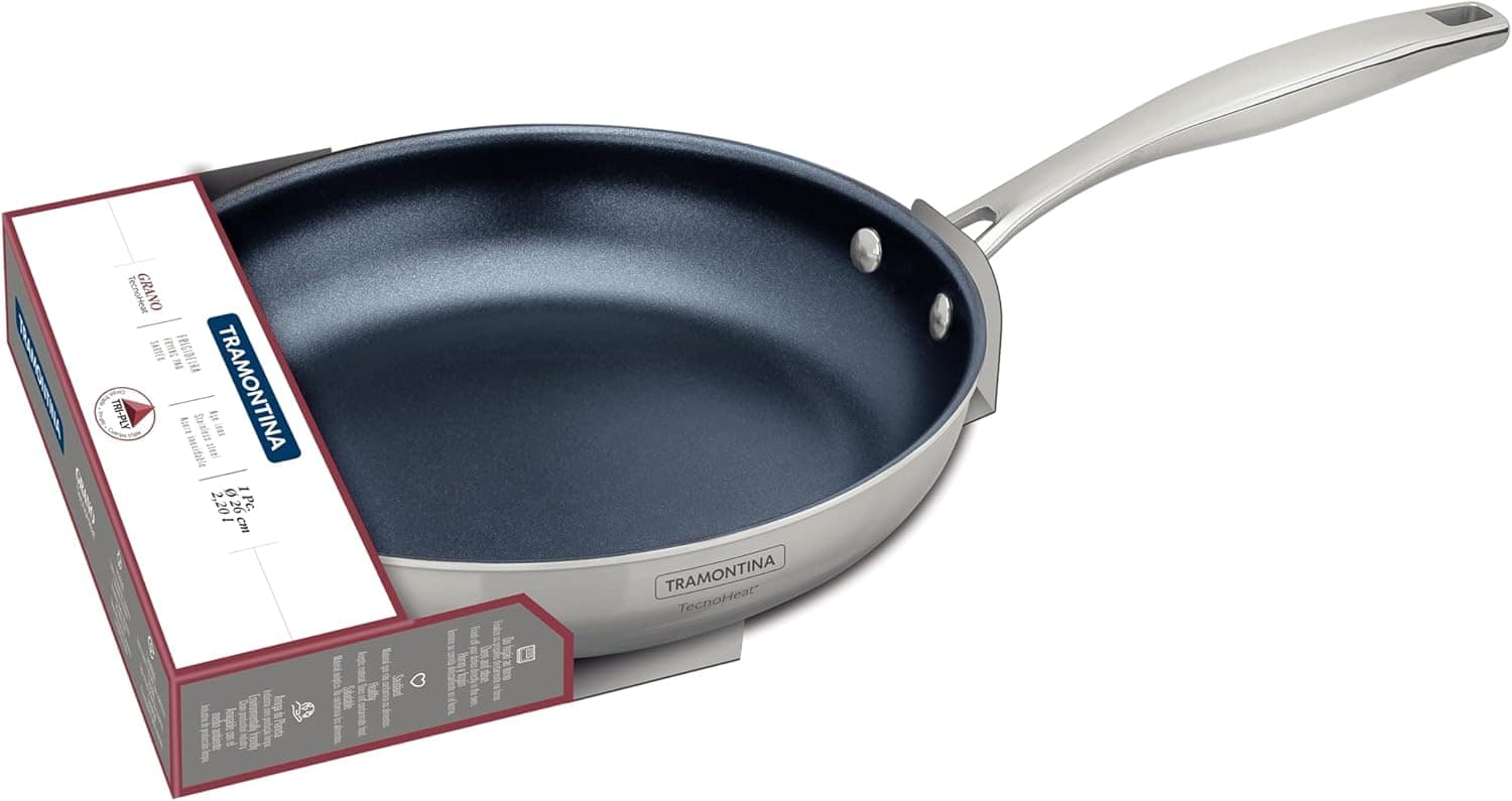 Frigideira Tramontina Grano em Aço Inox com Corpo Triplo e R... - Image 2