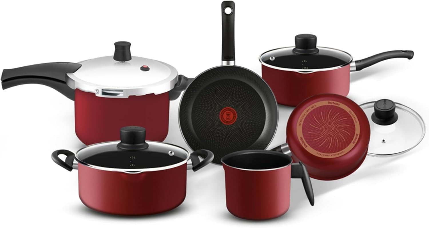 Jogo de Panelas Antiaderente Rochedo Limpa Fácil com 6 peças...