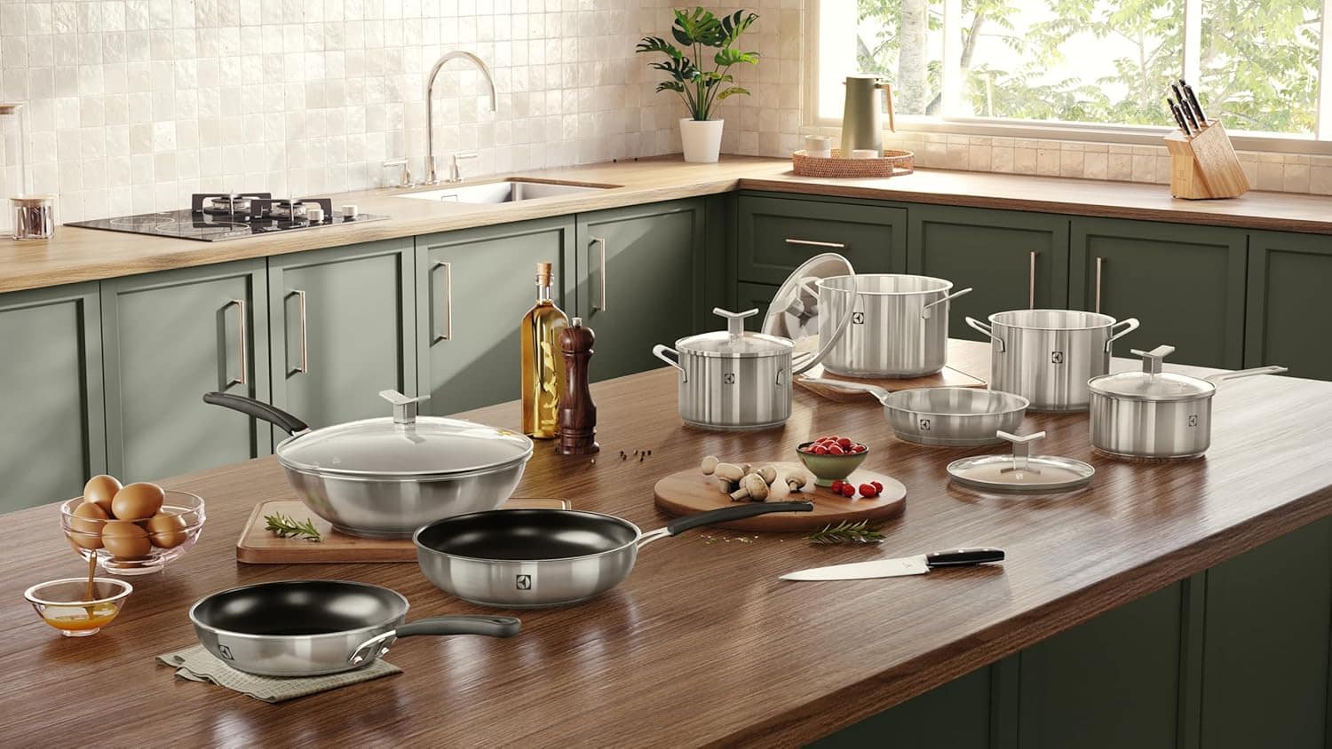 Frigideira Wok Aço Inox Antiaderente Electrolux 28cm c/Tampa - Image 3