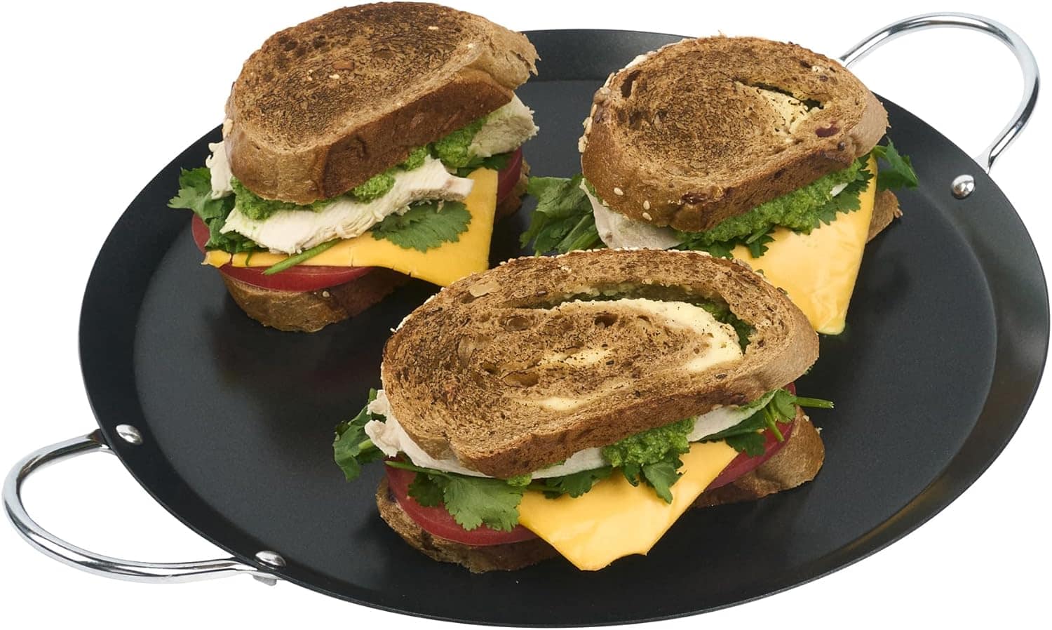 Restaurantware Met Lux Chapa redonda de 28 cm com alça dupla... - Image 13