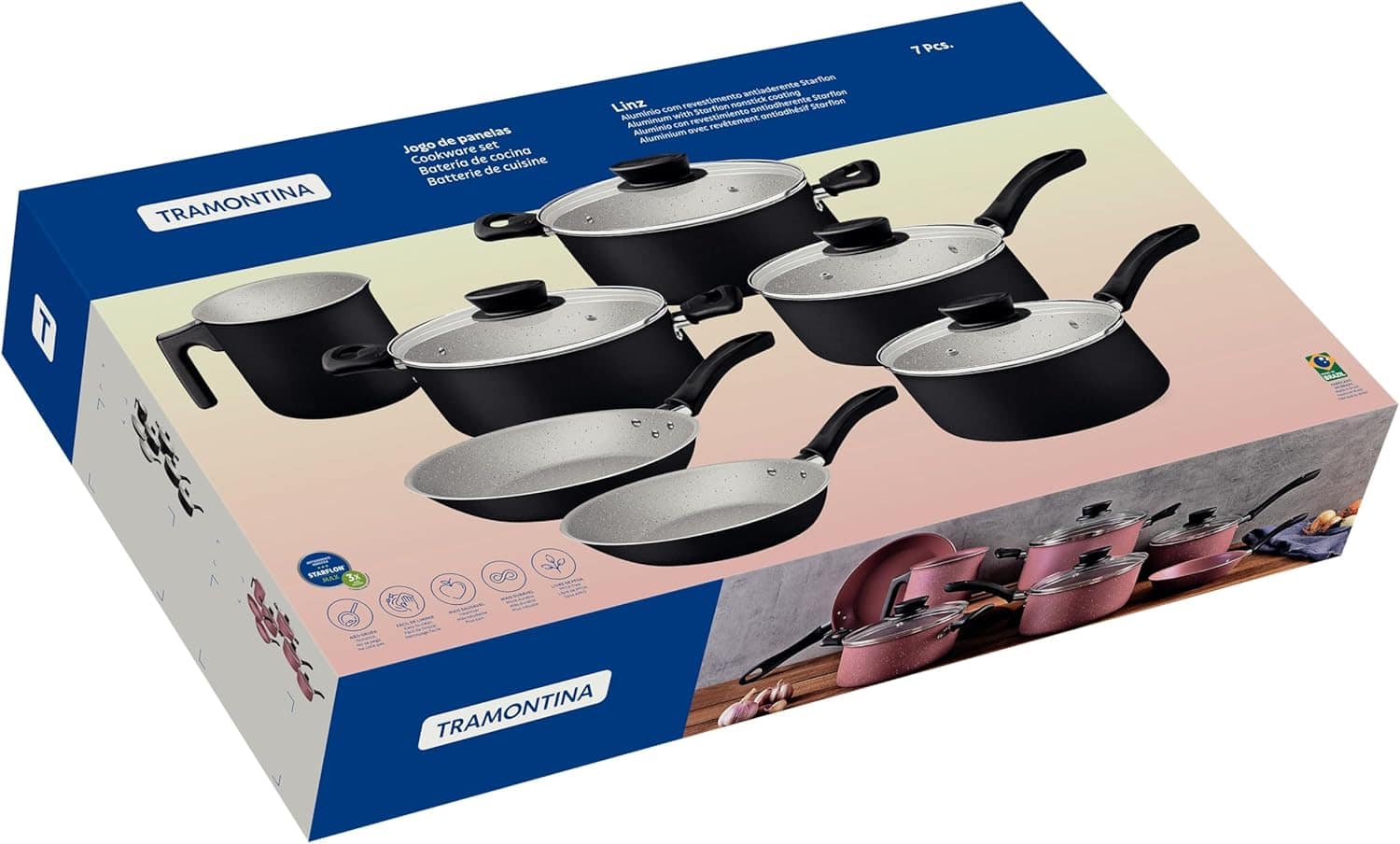 Jogo de Panelas Tramontina Linz em Alumínio com Revestimento... - Image 10
