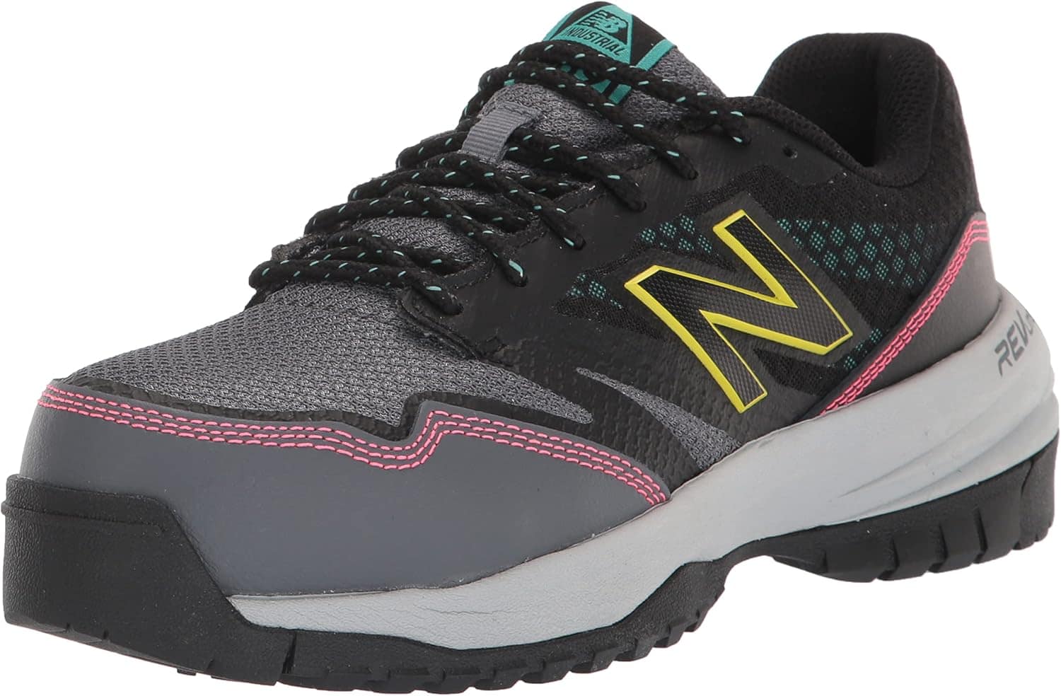 New Balance Tênis industrial feminino 589v1, Preto/chumbo, 6...