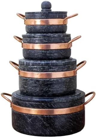 Jogo de Panelas de Pedra Sabão 1, 2, 3 e 4 Litros Melhor Aca...
