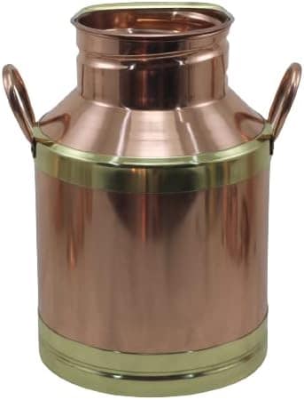 Leiteira Cobre Puro Detalhe e Alças em Latão com Tampa G N01