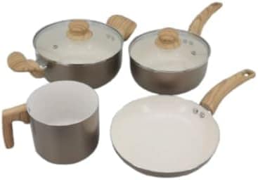 Conjunto de Panelas Gold, 4 Peças, Alumínio com Revestimento...