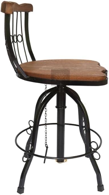 Kit 2 Banquetas Bistrô Regulável Giratória Ferro Madeira - Image 6