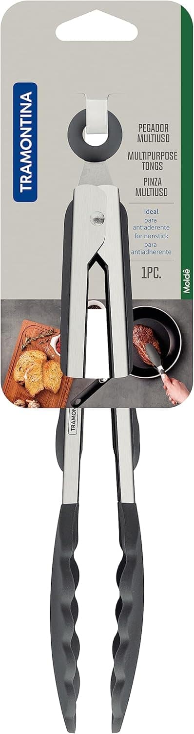 Pegador Multiuso Tramontina Molde em Silicone Cinza e Aço In... - Image 2