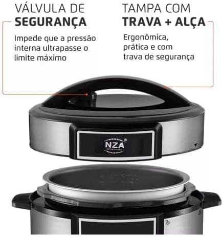 Panela Elétrica de Pressão NZA, 5 Litros, Digital, Multifunç... - Image 4