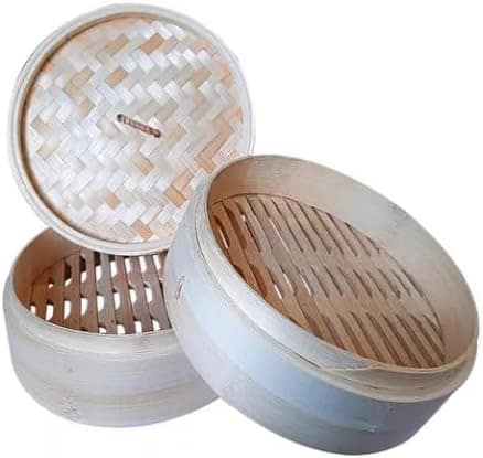 Panela De Bambu Vaporeira Para Peixe Guioza Legumes Oriental...