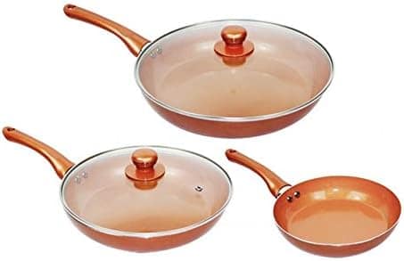 Kit 3 Frigideira Antiaderente Cerâmica Titânio Titanium 5pçs