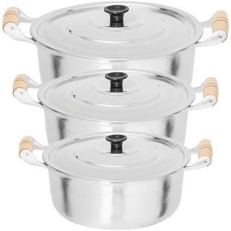 Conjunto Jogo Panelas Grande Alumínio Batido Fundido Grosso ...