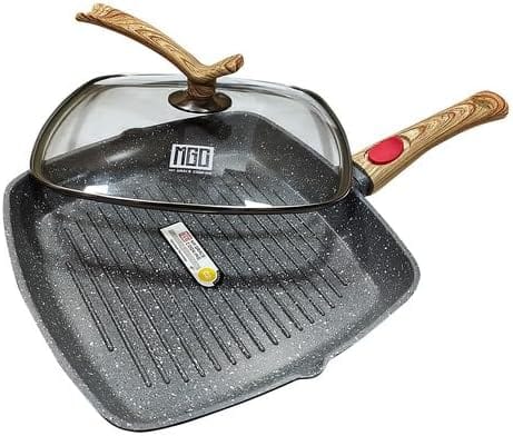 Frigideira Grill Quadrada 28cm Antiaderente Granito Indução